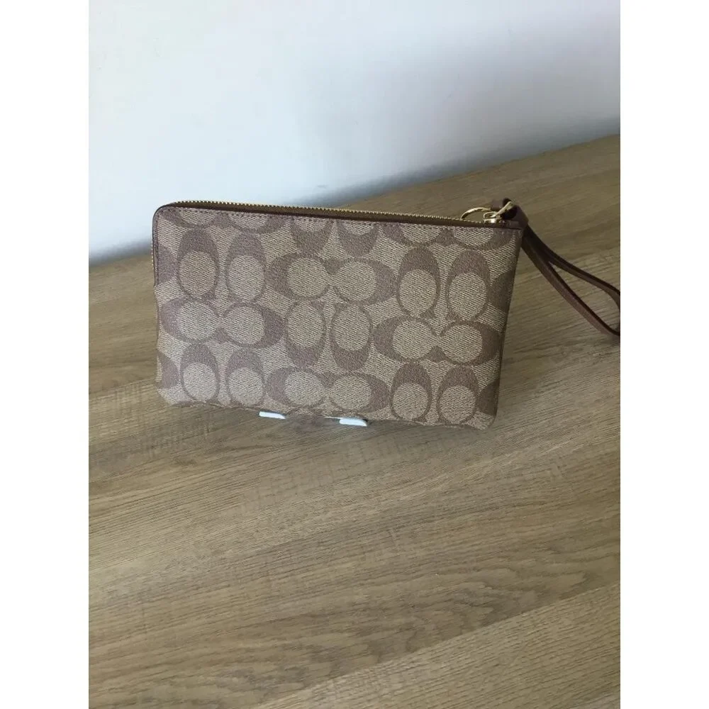 Coach Horse and Carriage Floral Print Signature Canvas Zip Wristlet & Bag Charm